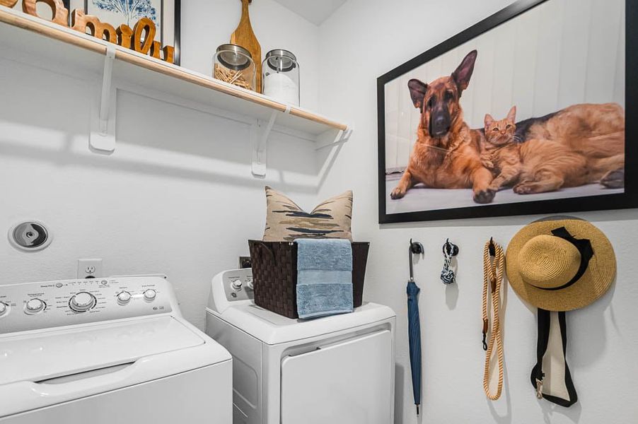 Furnished interior in a model home at Raburn Reserve 50s in Tomball (Image 35).