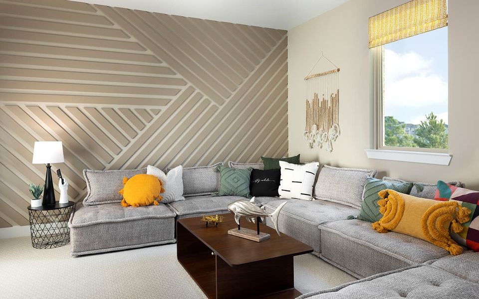 Furnished interior in a model home at 50' Traditional Homes at Elyson in Katy (Image 13).