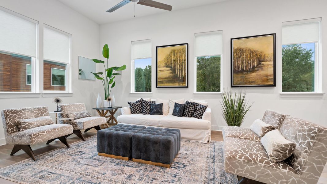 Furnished interior in a model home at Bluebonnet Lofts in Austin (Image 34).