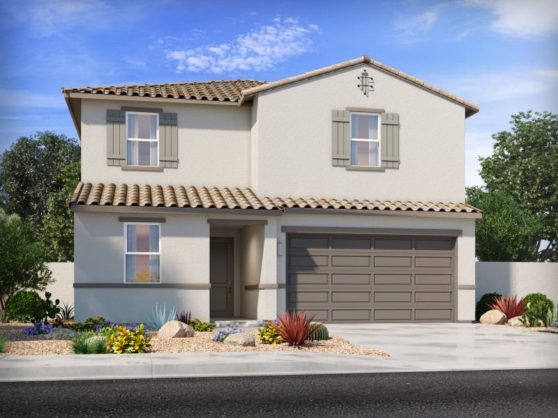 Front exterior of a home in the Sunset Crest - Premier Series community, located in Tucson, AZ (Image 9).