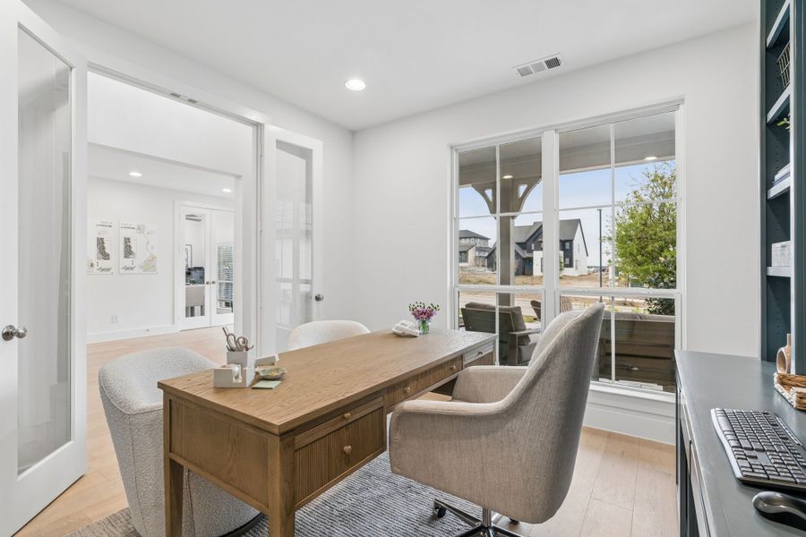 Furnished interior in a model home at Landmark in Denton (Image 6).