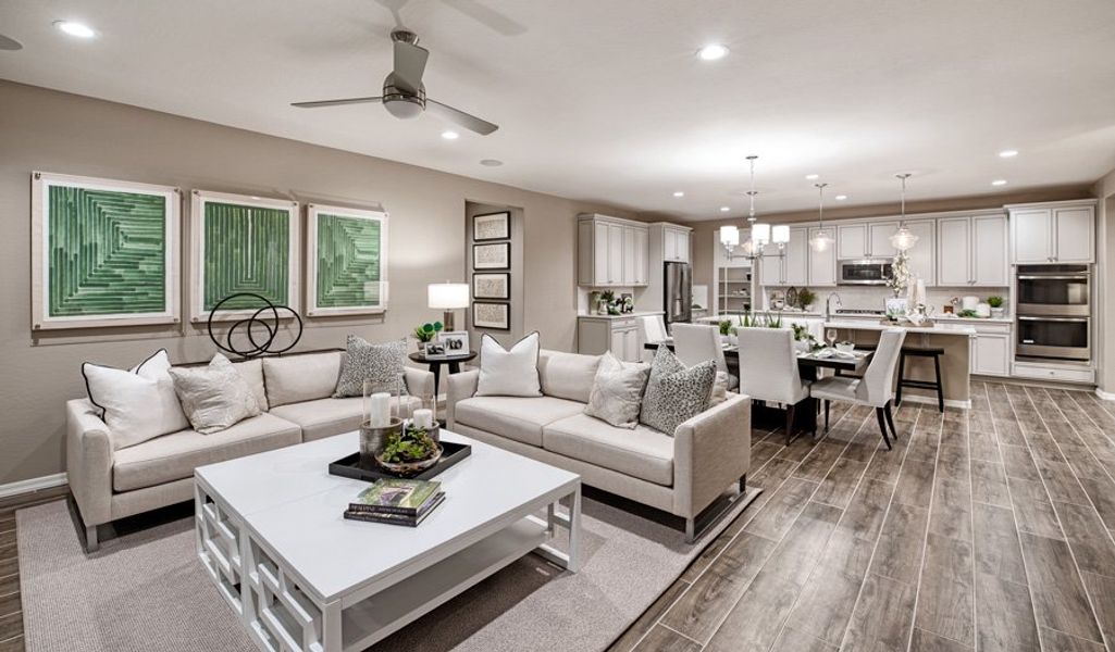 Furnished interior in a model home at Saguaro Reserve III in Marana (Image 19).