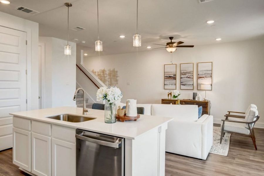 Furnished interior in a model home at Avery Centre in Round Rock (Image 50).