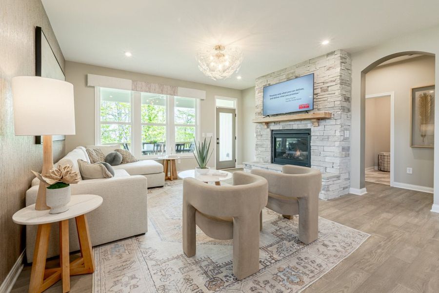 Furnished interior in a model home at Laurel Farms in Dallas (Image 10).