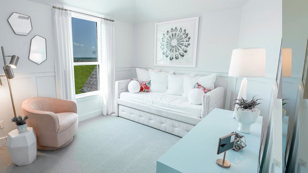 Furnished interior in a model home at Polo Ridge in Forney (Image 17).