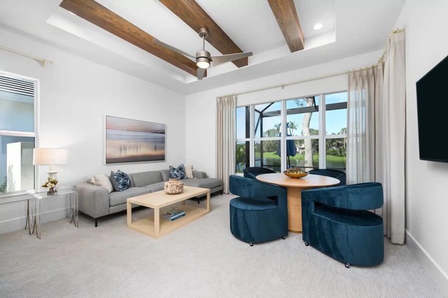 Furnished interior in a model home at The River Club at Carlton in Indian River Shores (Image 7). Furnished interior in a model home at The River Club at Carlton in Indian River Shores (Image 7).