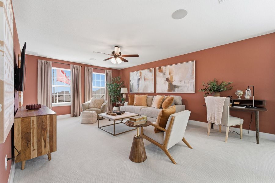 Furnished interior in a model home at Notting Hill in Converse (Image 45).