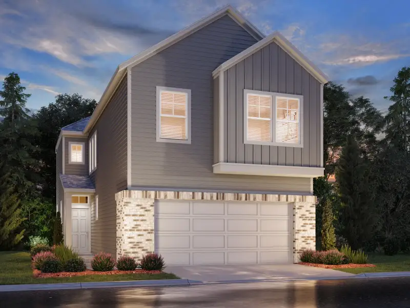 Front exterior of a home in the Bridge Creek Village - City Series community, located in Cypress, TX (Image 1). Front exterior of a home in the Bridge Creek Village - City Series community, located in Cypress, TX (Image 1).
