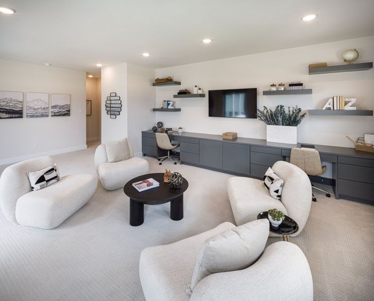 Furnished interior in a model home at Bridgeland in Cypress (Image 21).