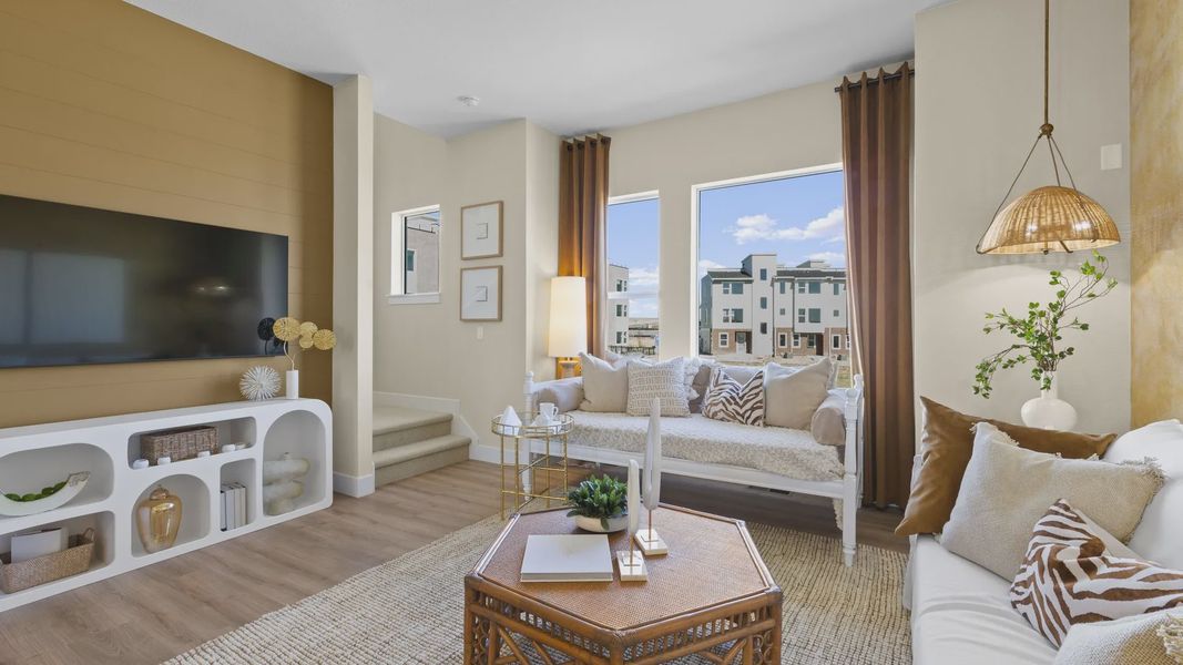 Experience refined living with rich wood flooring and chic accents in Dillon Pointe's luxurious interiors. Experience refined living with rich wood flooring and chic accents in Dillon Pointe's luxurious interiors.