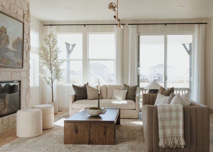 Furnished interior in a model home at Prairie Song in Windsor (Image 10).