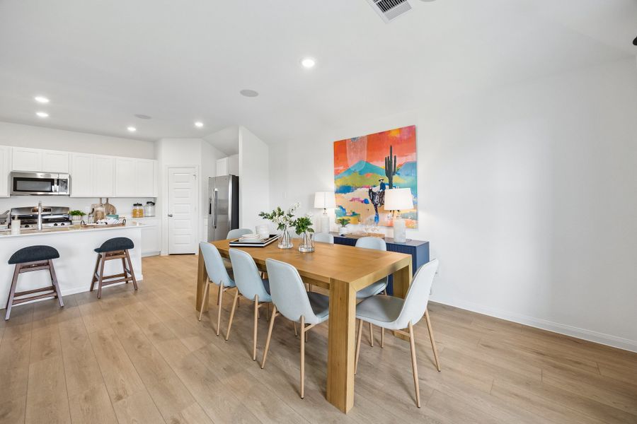 Furnished interior in a model home at Meridiana in Manvel (Image 27).