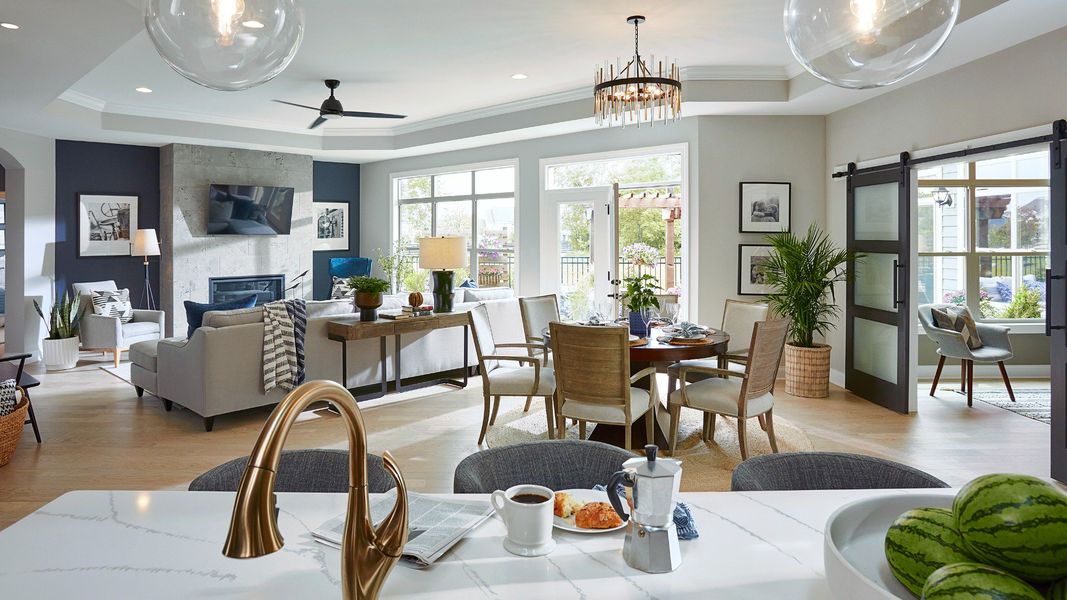 Furnished interior in a model home at The Courtyards at Bailey Farms in Dacula (Image 11).