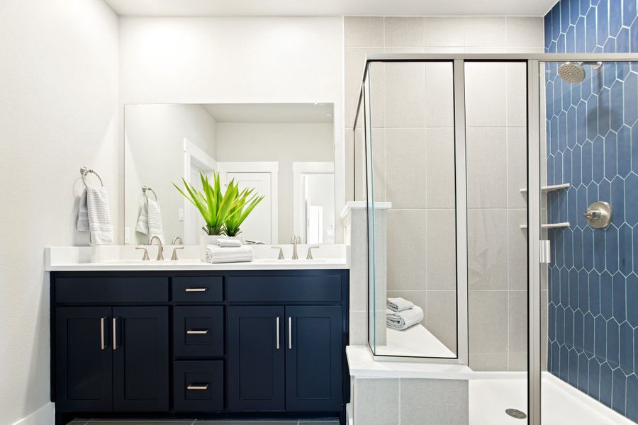 Furnished interior in a model home at Woodbridge Townhomes in Wylie (Image 32).