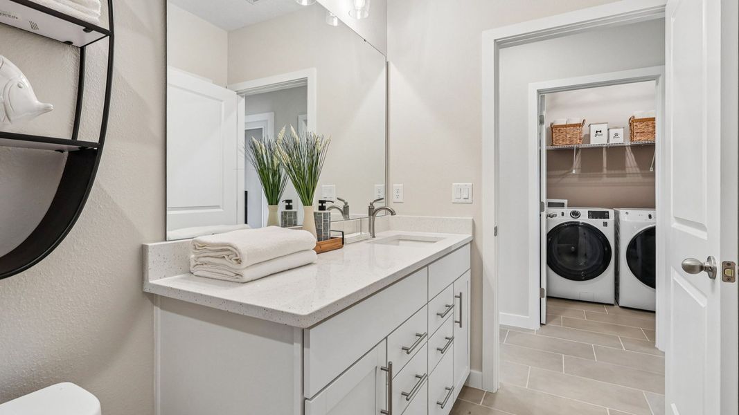 Flagler Model Floor Plan Bathroom by DRB Homes in Liberty Trace in Haines City, FL Flagler Model Floor Plan Bathroom by DRB Homes in Liberty Trace in Haines City, FL