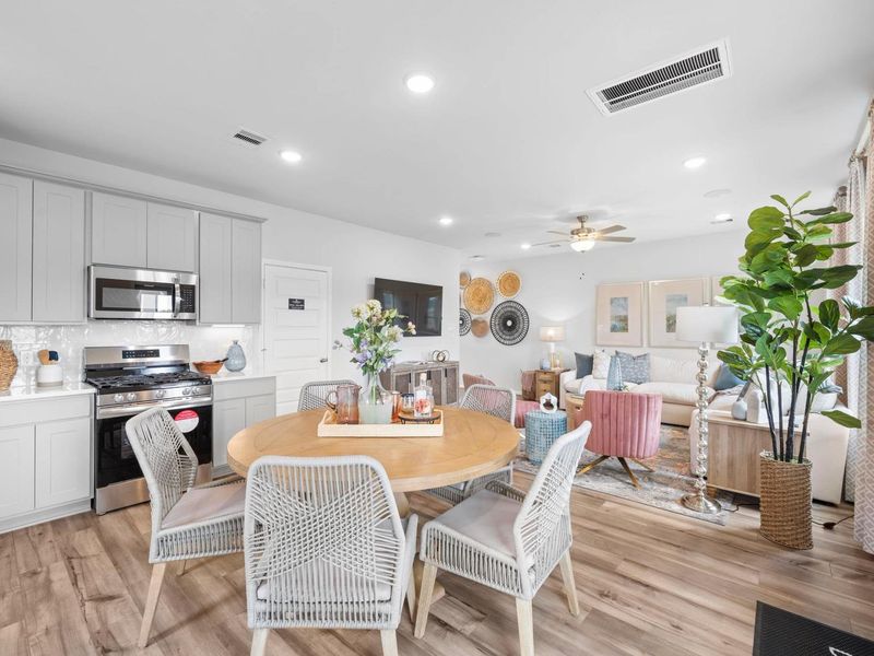 Furnished interior in a model home at Spring Branch Crossing in Conroe (Image 7).