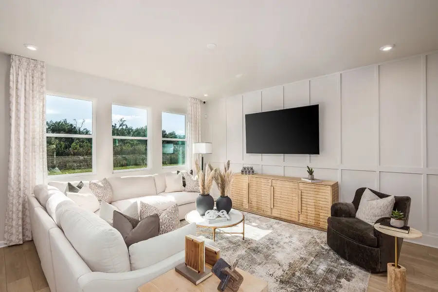 Furnished interior in a model home at Amara Bay Townes in St. Petersburg (Image 9). Furnished interior in a model home at Amara Bay Townes in St. Petersburg (Image 9).