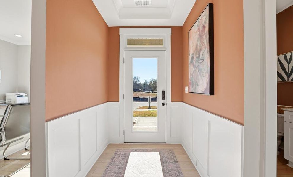 Furnished interior in a model home at Blythe Mill Townhomes in Waxhaw (Image 6). Furnished interior in a model home at Blythe Mill Townhomes in Waxhaw (Image 6).