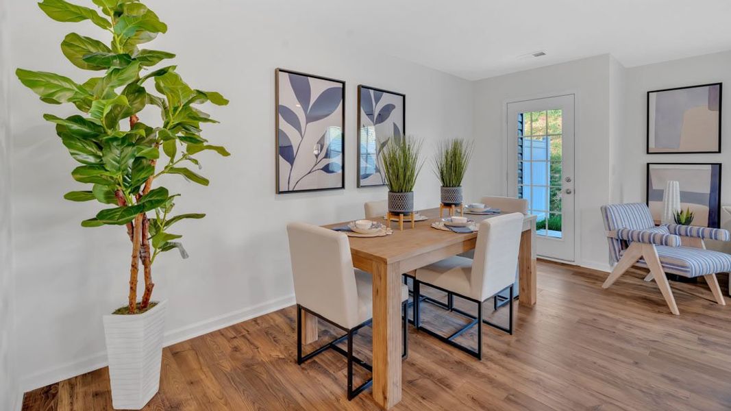 Furnished interior in a model home at Hudson Terrace Townhomes in Bristol (Image 5).