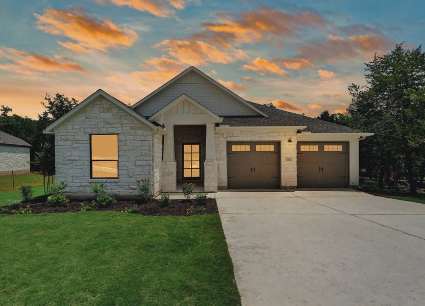 Front exterior of a home in the The Colony- Pine Cove community, located in Bastrop, TX (Image 12). Front exterior of a home in the The Colony- Pine Cove community, located in Bastrop, TX (Image 12).