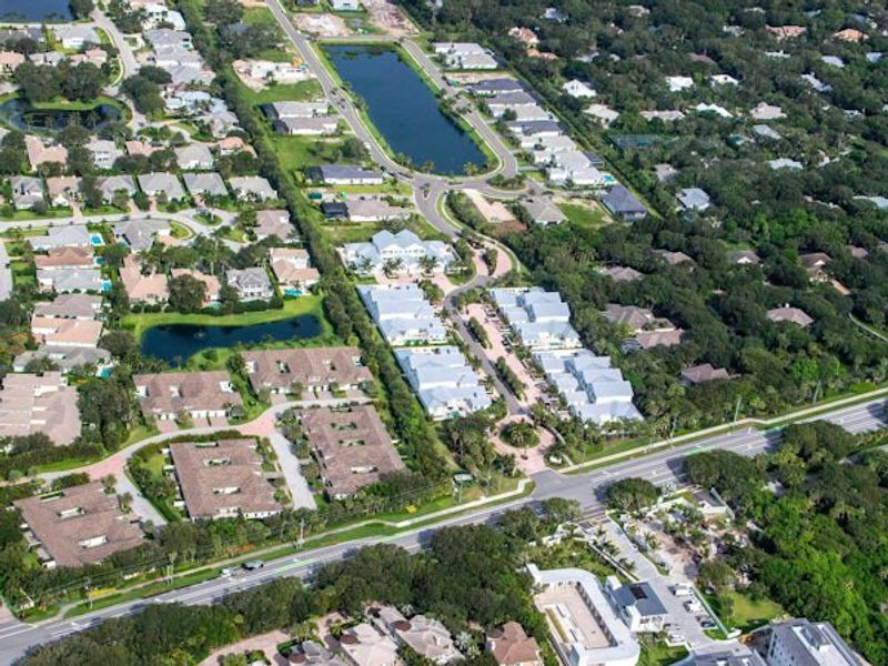 Aerial view of the The Strand community in Vero Beach, FL, showing layout and nearby surroundings (Image 19).