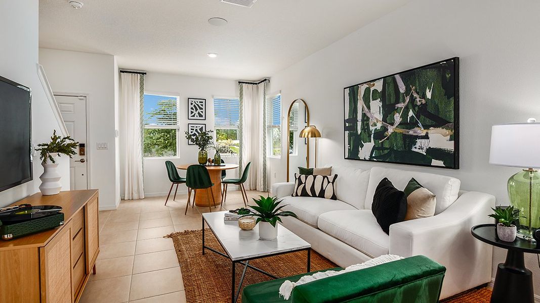 Furnished interior in a model home at The Townhomes at Skye Ranch in Sarasota (Image 9).