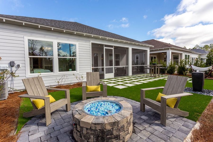 Fire Pit in the Marco Model at NatureWalk at Watersound Origins.