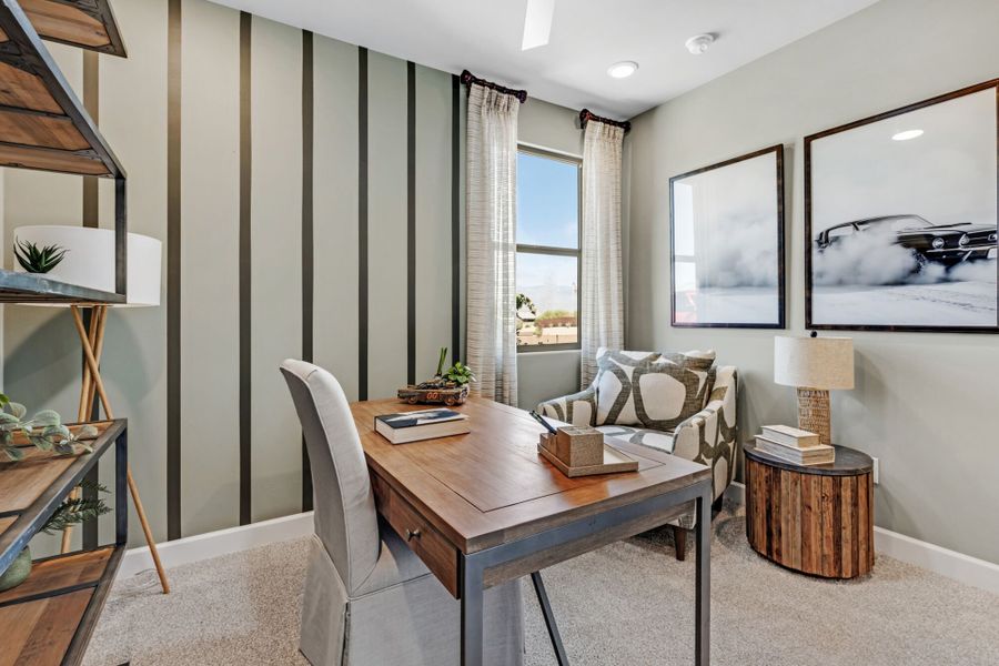 Furnished interior in a model home at Alamar At Rocking K in Tucson (Image 10). Furnished interior in a model home at Alamar At Rocking K in Tucson (Image 10).