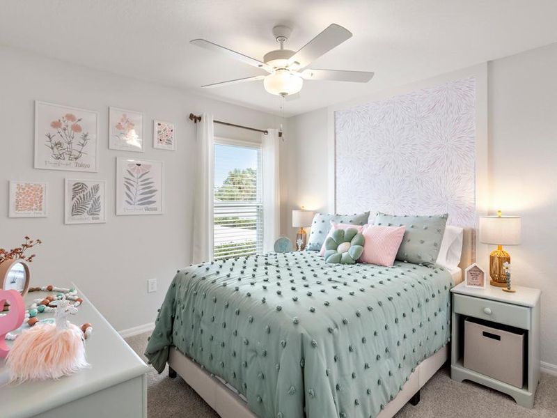 Secondary bedrooms provide space for everyone in your household - Peyton model home in Haines City, FL