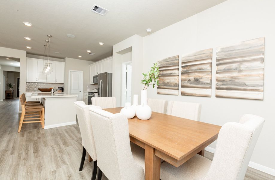 Furnished interior in a model home at Sunrise Cove in Texas City (Image 7).