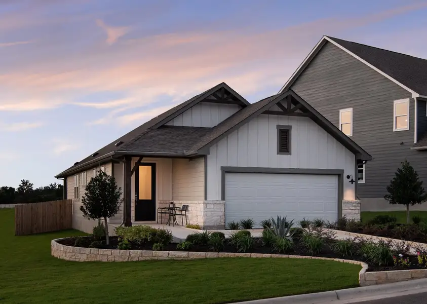 Front exterior of a home in the Cannon Ranch community, located in Dripping Springs, TX (Image 3).