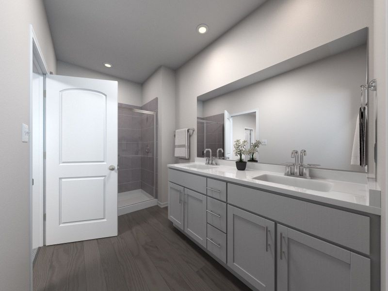 Primary bathroom in the Lakewood floorplan at a Meritage Homes community in Nashville, TN.