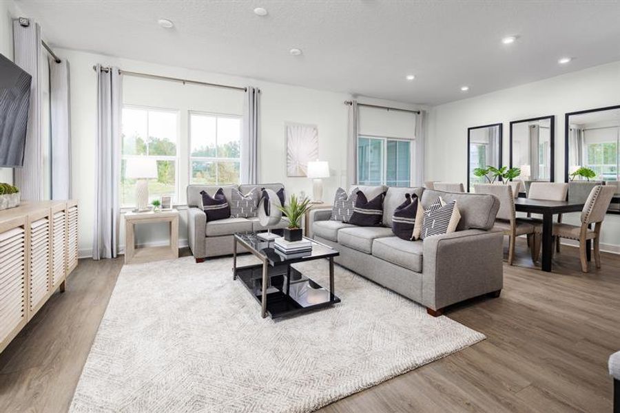 Furnished interior in a model home at Cornerstone in Moncks Corner (Image 3). Furnished interior in a model home at Cornerstone in Moncks Corner (Image 3).