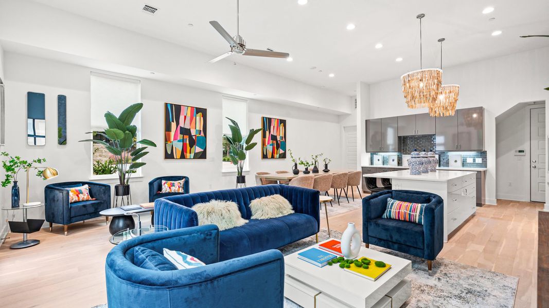 Furnished interior in a model home at Bluebonnet Lofts in Austin (Image 10).