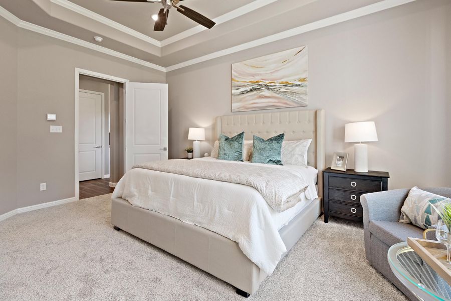 Furnished interior in a model home at Vintage Oaks in Weatherford (Image 28).