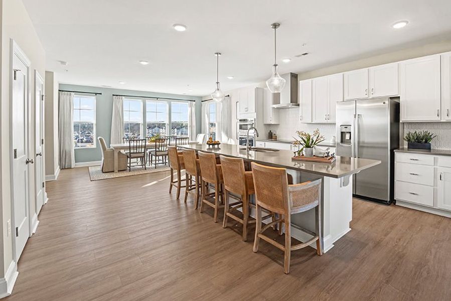 chef inspired kitchen open to dining area