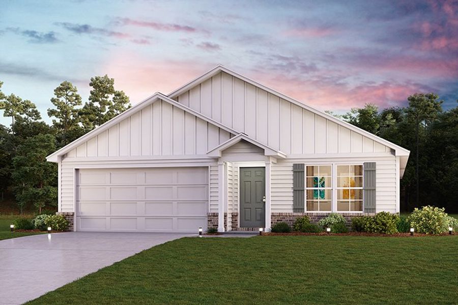 A white house with a lawn. A white house with a lawn.