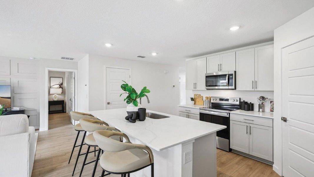 Furnished interior in a model home at Boulevard Oaks in Lady Lake (Image 14). Furnished interior in a model home at Boulevard Oaks in Lady Lake (Image 14).