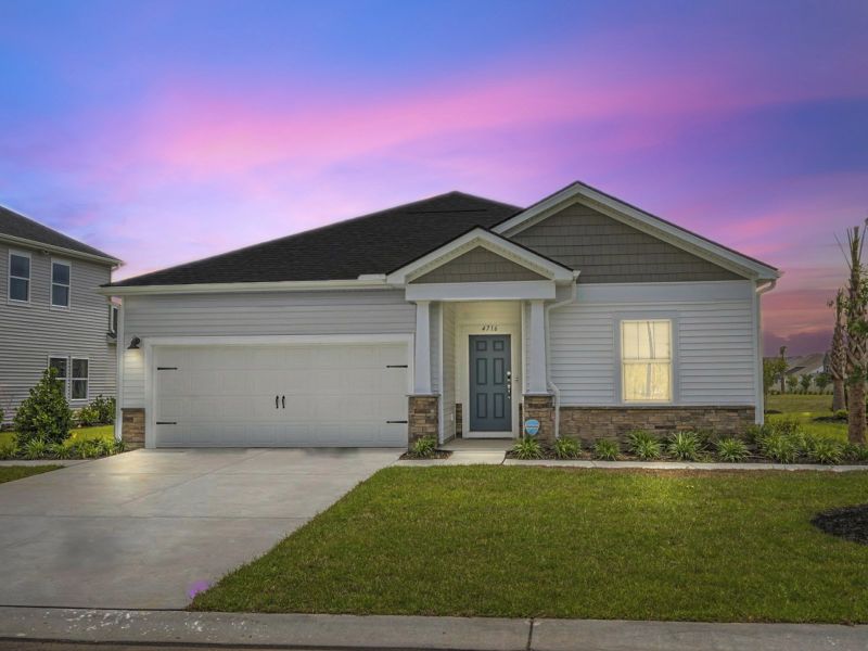 Front exterior of a home in the Clear Pond - The Coastline Series community, located in Myrtle Beach, SC (Image 4).
