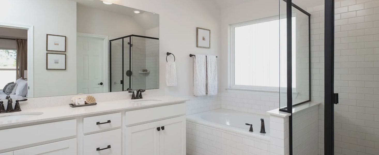 Furnished interior in a model home at Berry Creek Highlands in Georgetown (Image 19).