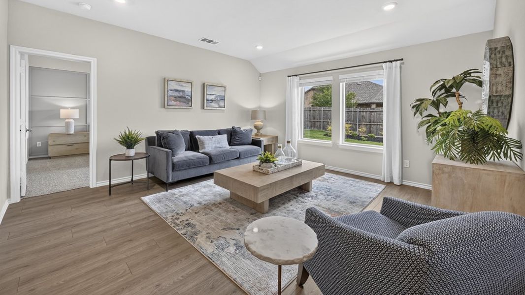Furnished interior in a model home at Whitewing Trails in Princeton (Image 27). Furnished interior in a model home at Whitewing Trails in Princeton (Image 27).