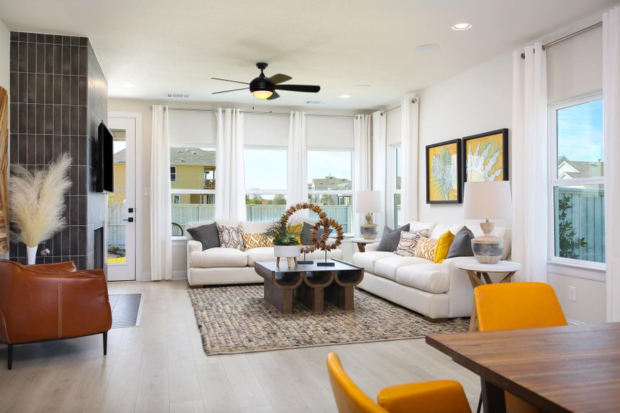 Furnished interior in a model home at Casetta Ranch in Kyle (Image 35).