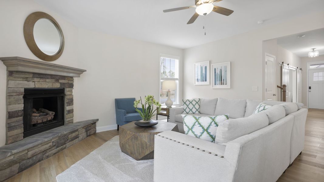 Furnished interior in a model home at Blue Ridge Trail in Fountain Inn (Image 12).