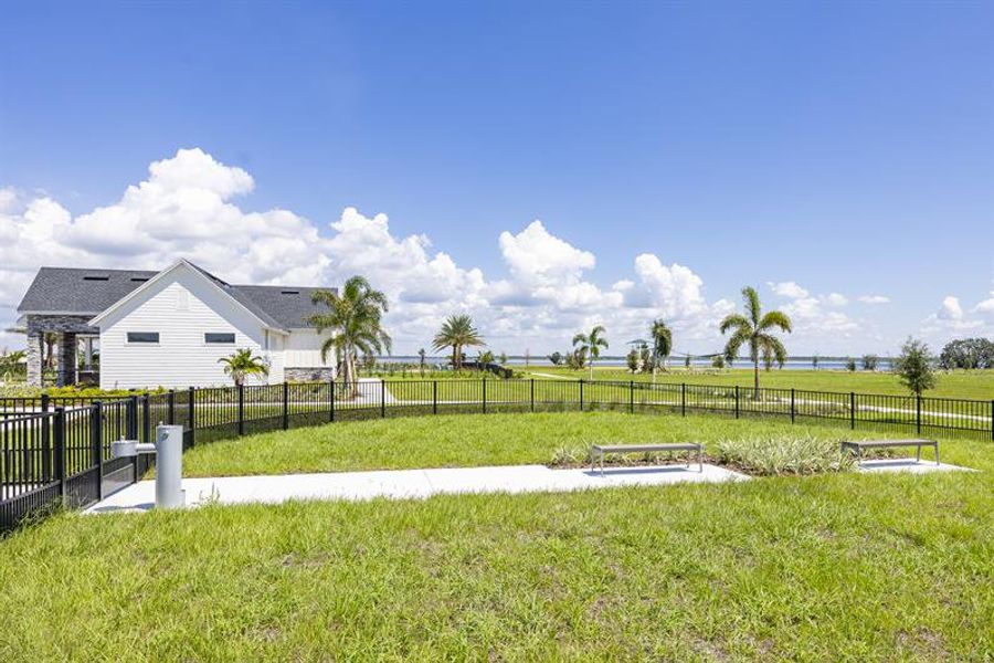 A dedicated dog park gives four-legged friends space to stretch and play. A dedicated dog park gives four-legged friends space to stretch and play.