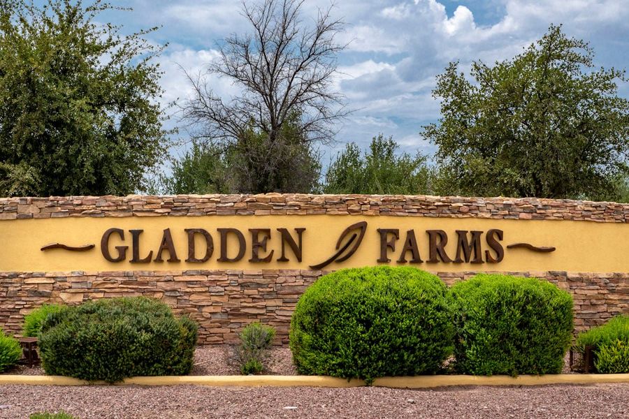 Entrance to the The Legends at Gladden Farms community in Marana, AZ, featuring signage and landscaping (Image 6). Entrance to the The Legends at Gladden Farms community in Marana, AZ, featuring signage and landscaping (Image 6).