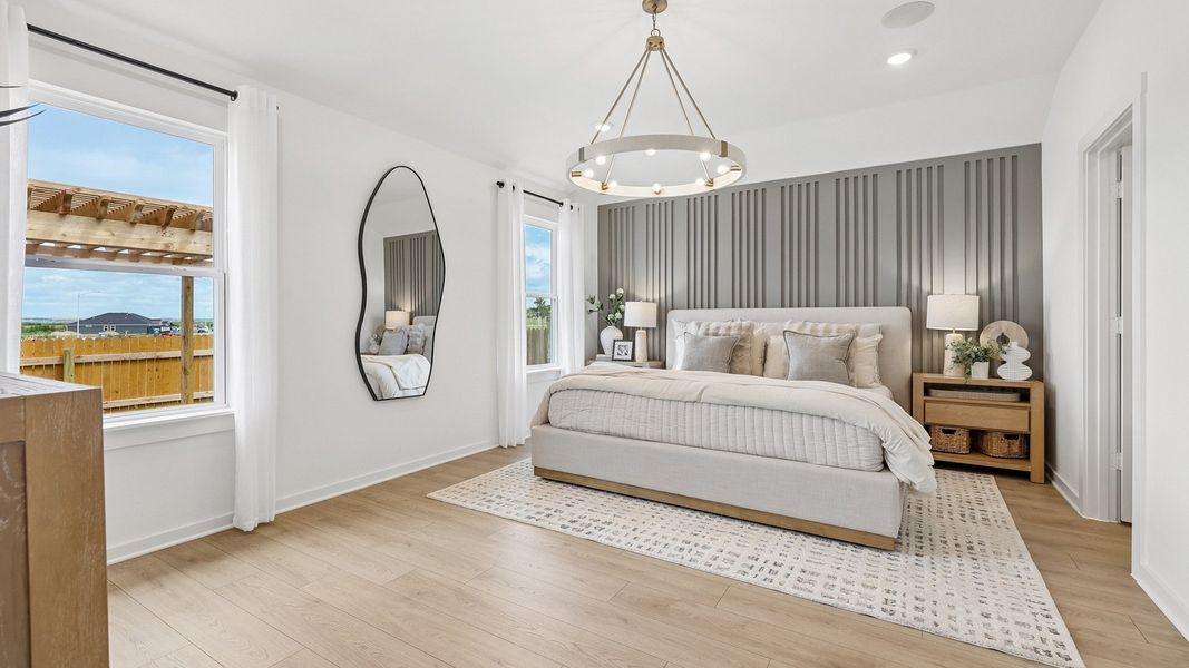 Furnished interior in a model home at Monarch Ranch in Manor (Image 11).