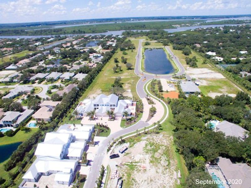 Aerial view of the The Strand community in Vero Beach, FL, showing layout and nearby surroundings (Image 49).