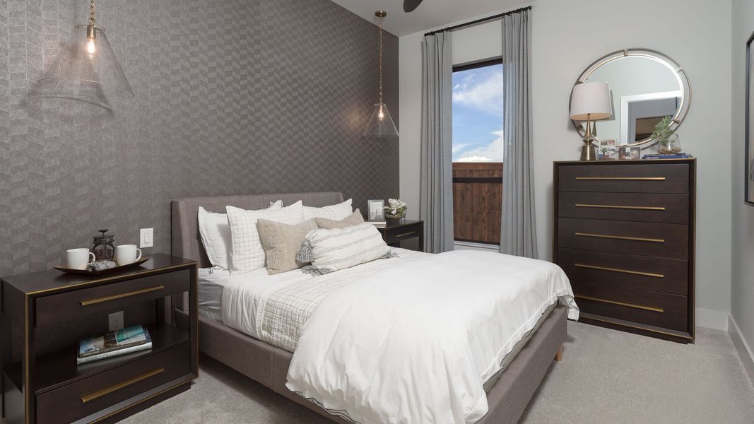 Furnished interior in a model home at Walsh Ranch 60' in Aledo (Image 22).