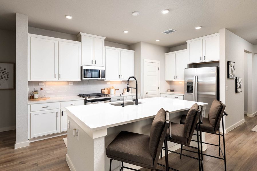 Furnished interior in a model home at Weltner Farms 50’s in New Braunfels (Image 6). Furnished interior in a model home at Weltner Farms 50’s in New Braunfels (Image 6).