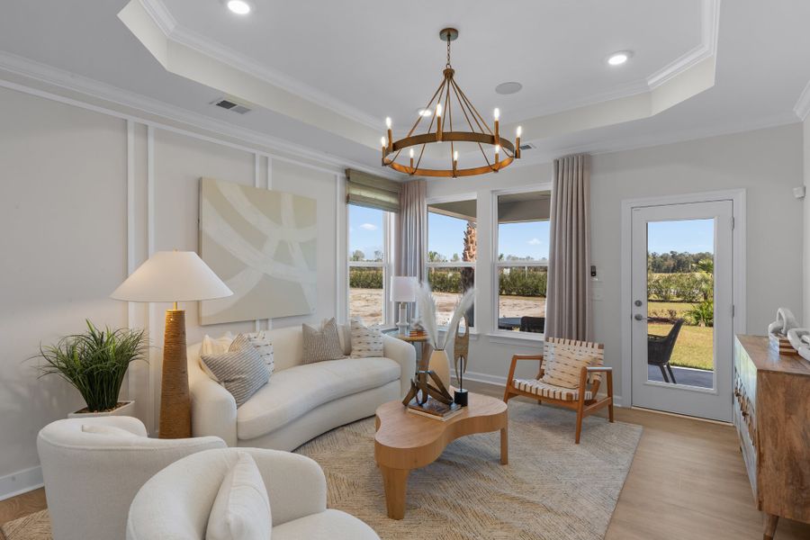 Furnished interior in a model home at Traditions at Carolina Forest in Myrtle Beach (Image 50).